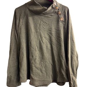 J. Crew Olive Green Button-Detail Women's Sweater